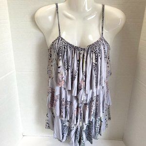 NWT Lipstick Body Central Rope Straps Top Handkerchief Layered Animal Print S